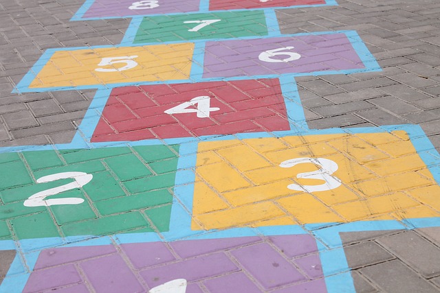 hop scotch numbers on playground