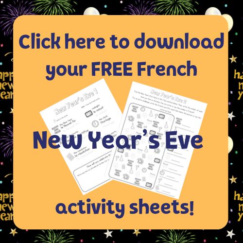 new year's eve French activity sheets picture