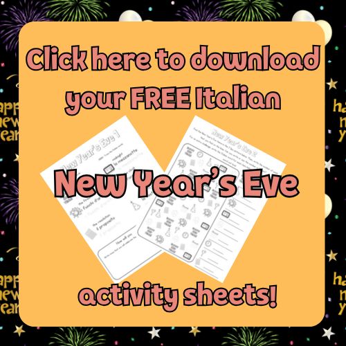 new year's eve Italian activity sheets picture