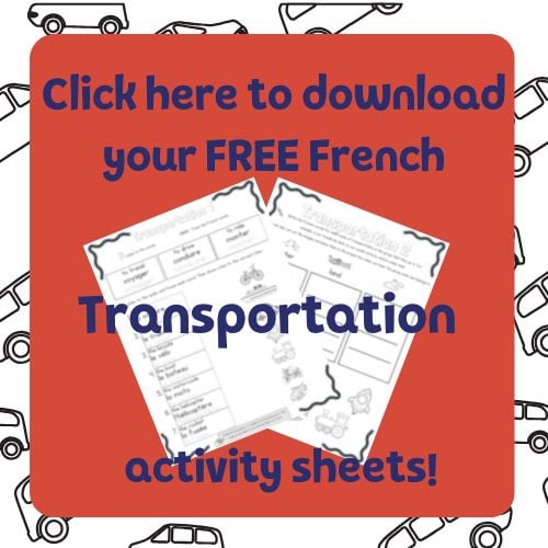 transportation French activity sheet