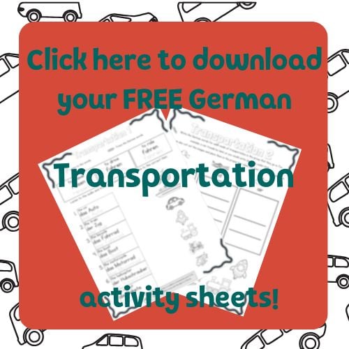 transportation German activity sheet