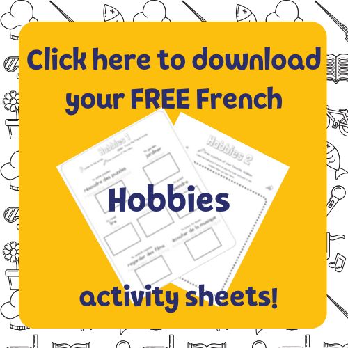 hobbies French activity sheet